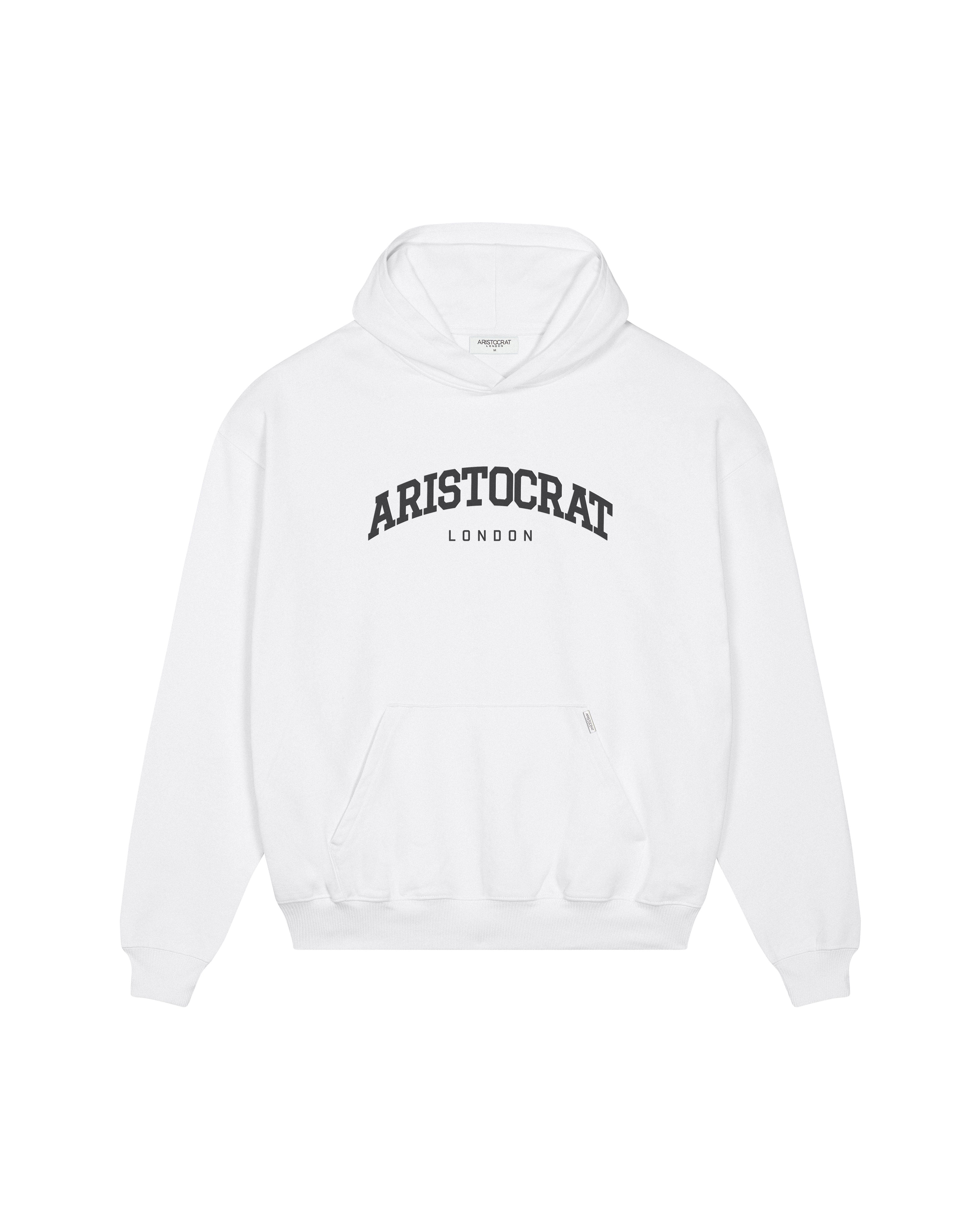 ARISTOCRAT COLLEGE HOODIE - WHITE