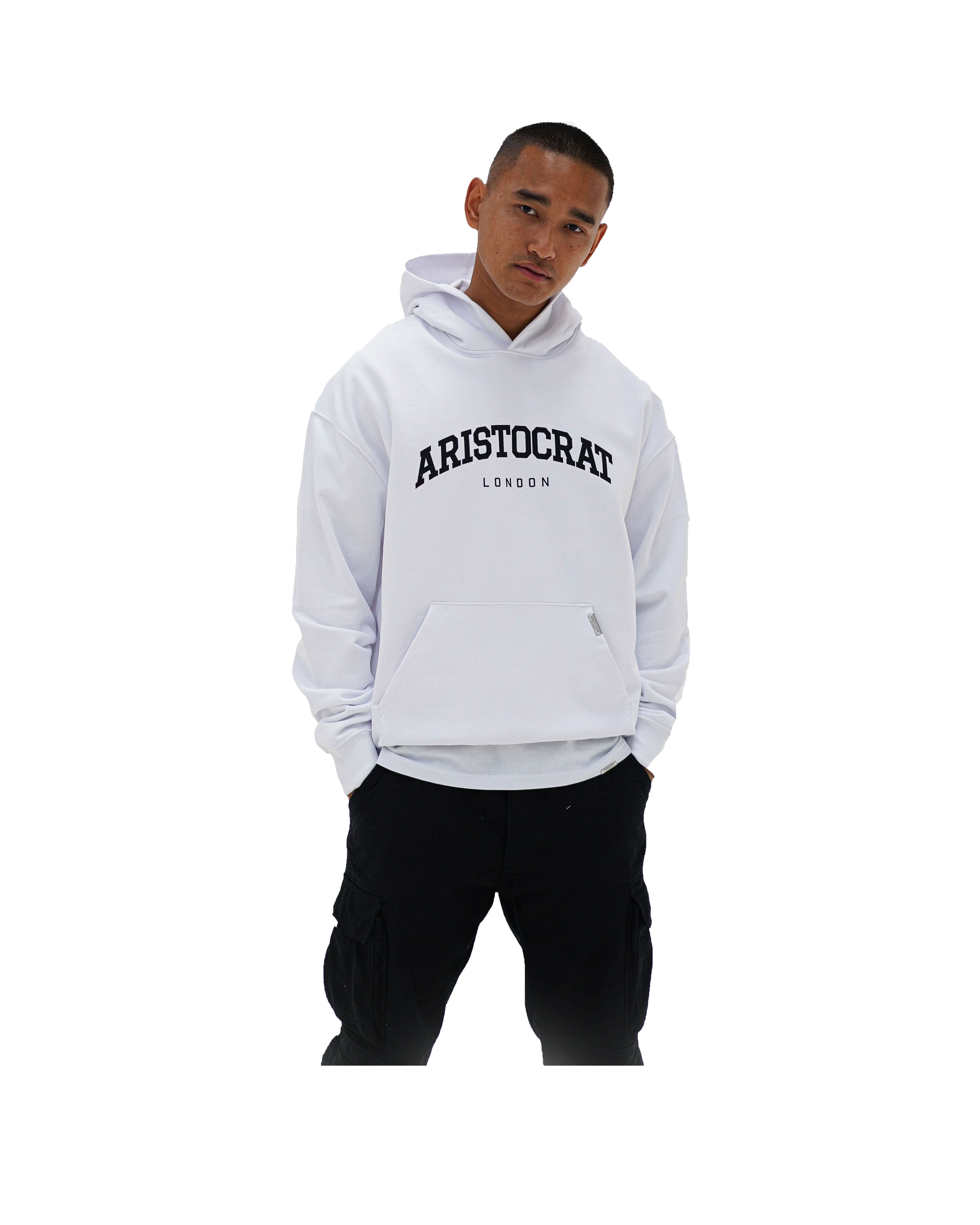 ARISTOCRAT COLLEGE HOODIE - WHITE