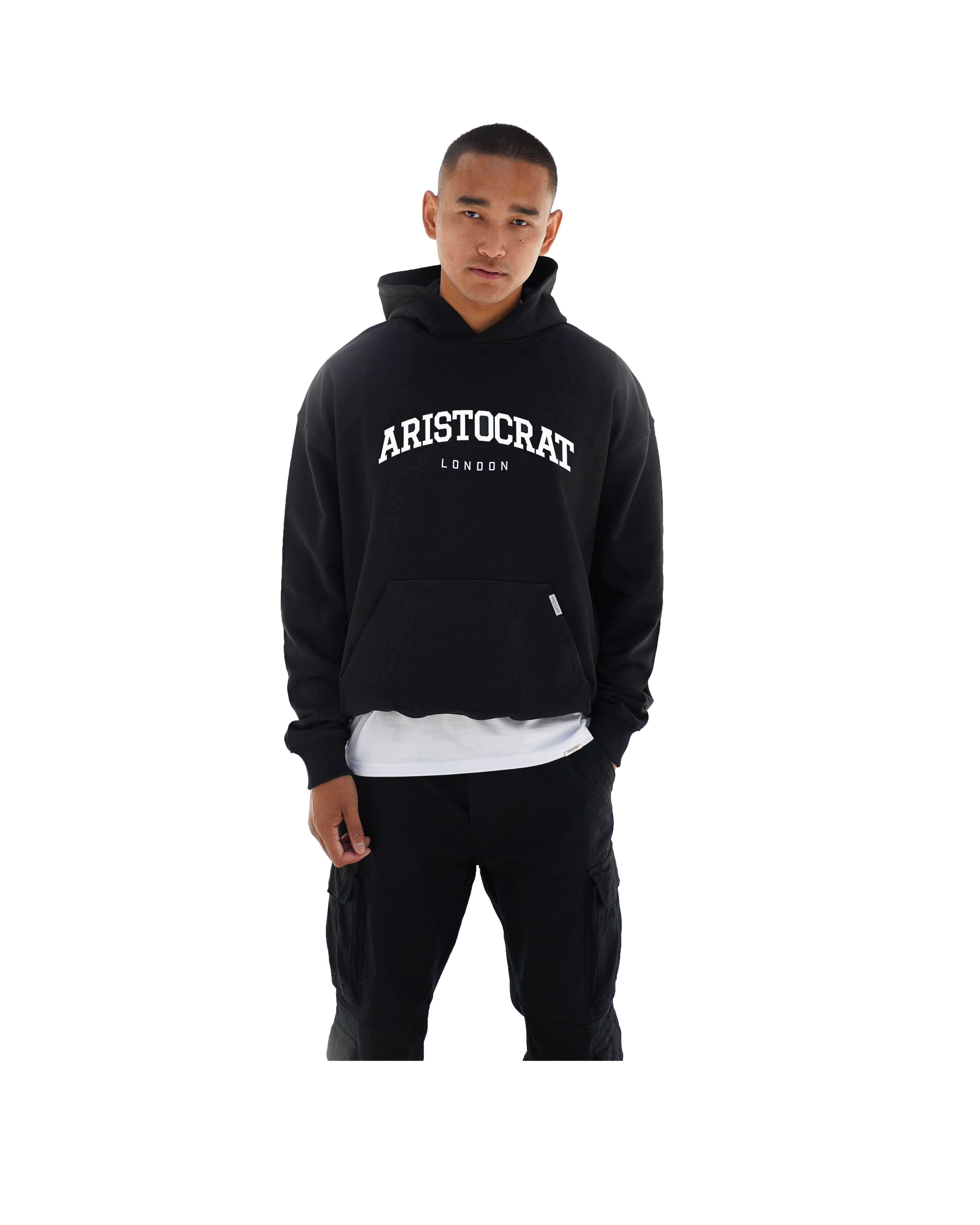 ARISTOCRAT COLLEGE HOODIE - BLACK